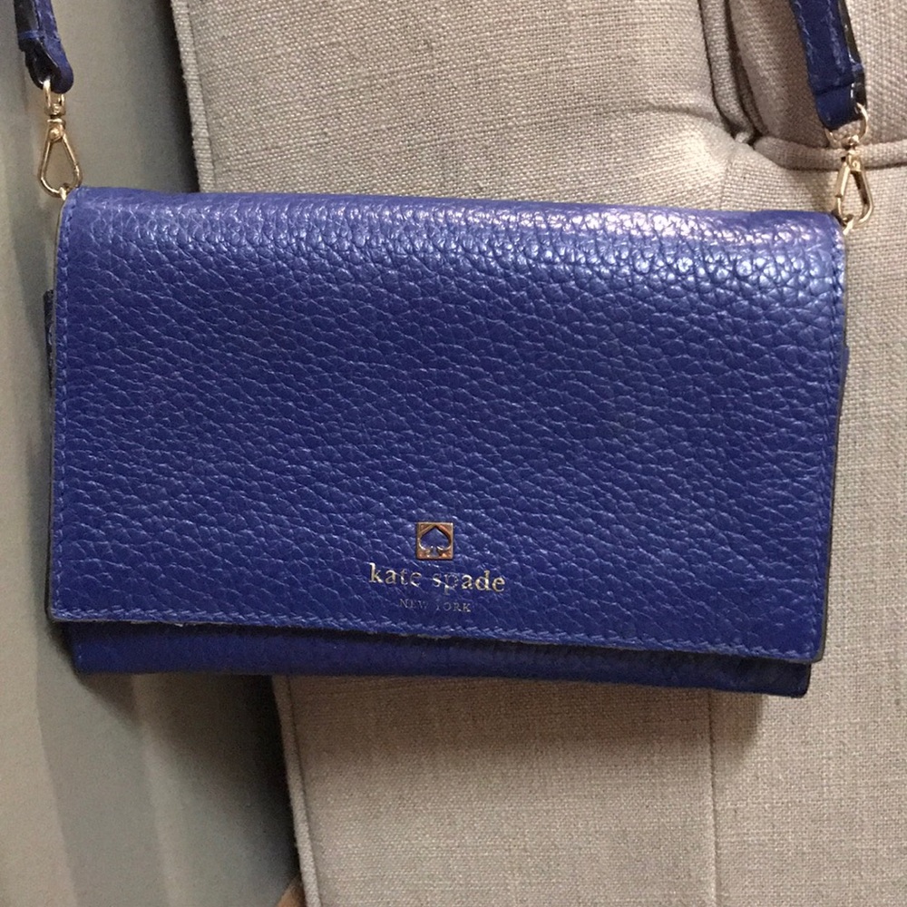 Blue Kate Spade crossbody purse